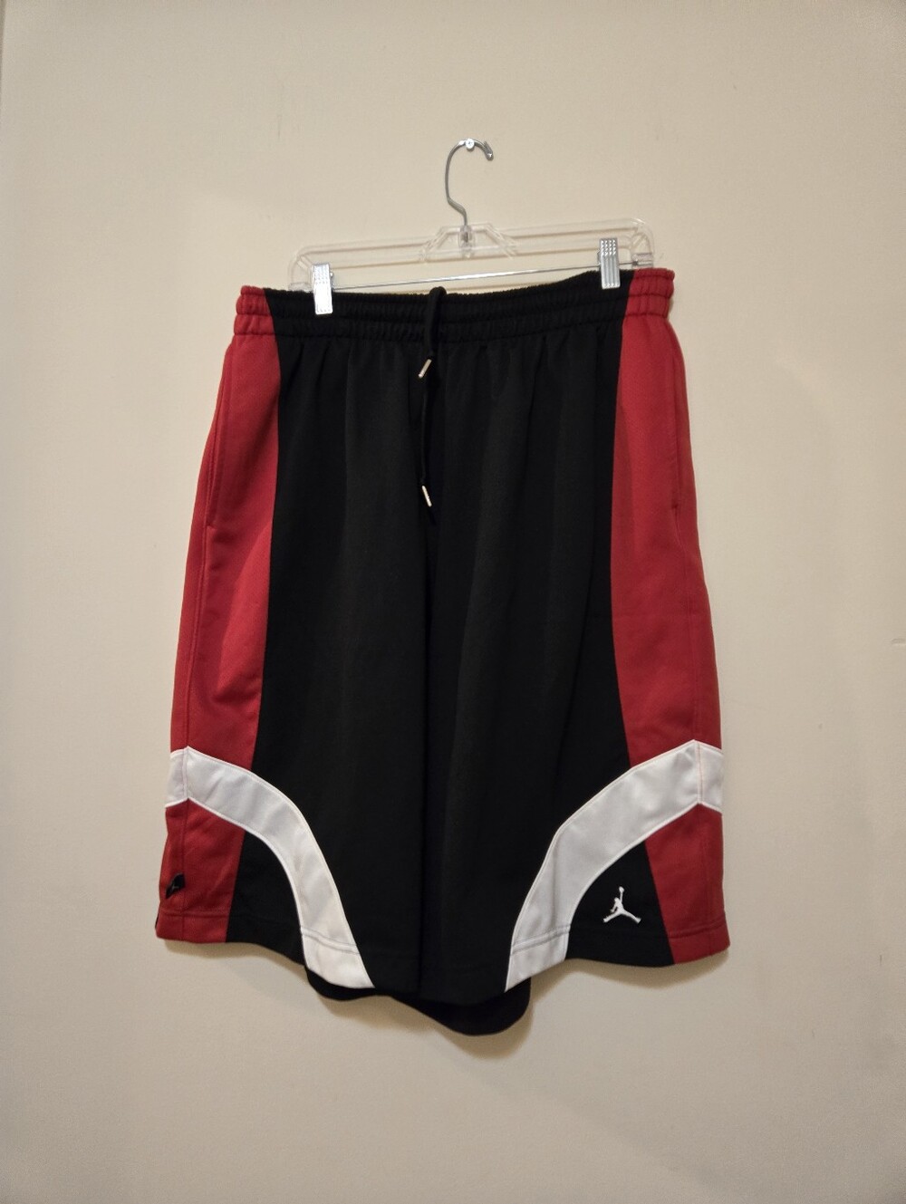 Vintage Jordan Black And Red Basketball Shorts with White Trim